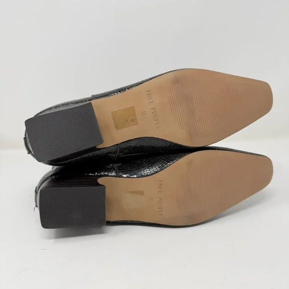 New Free People Easy Does It Ankle Boot Snake Print Vegan Leather Sz 8 - Picture 13 of 14